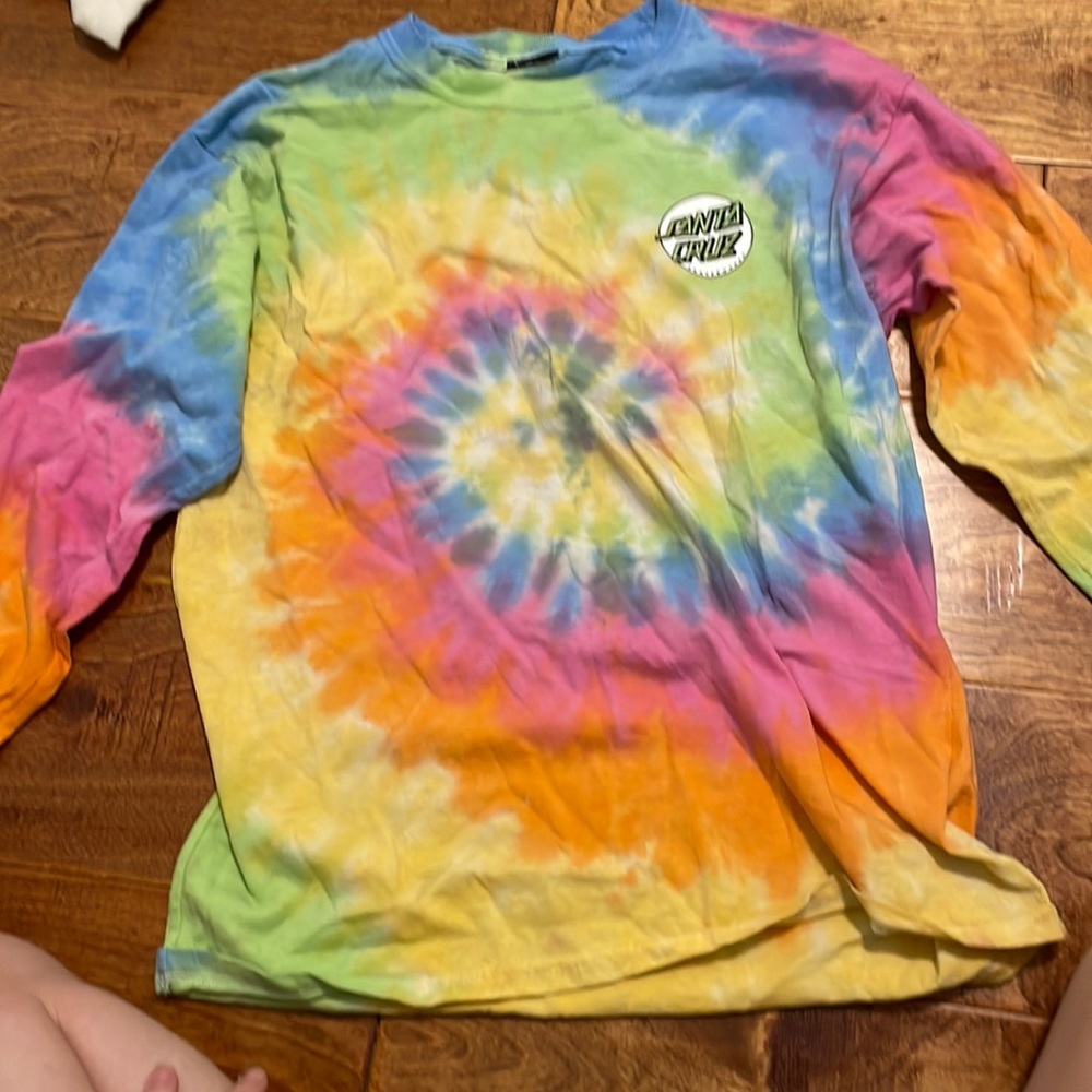 Rainbow tie die santa cruise shirt